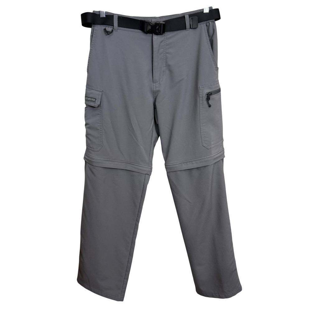 Cabelas Guidewear Mens Convertible Cargo Pants Grey Hiking Fishing 32x32